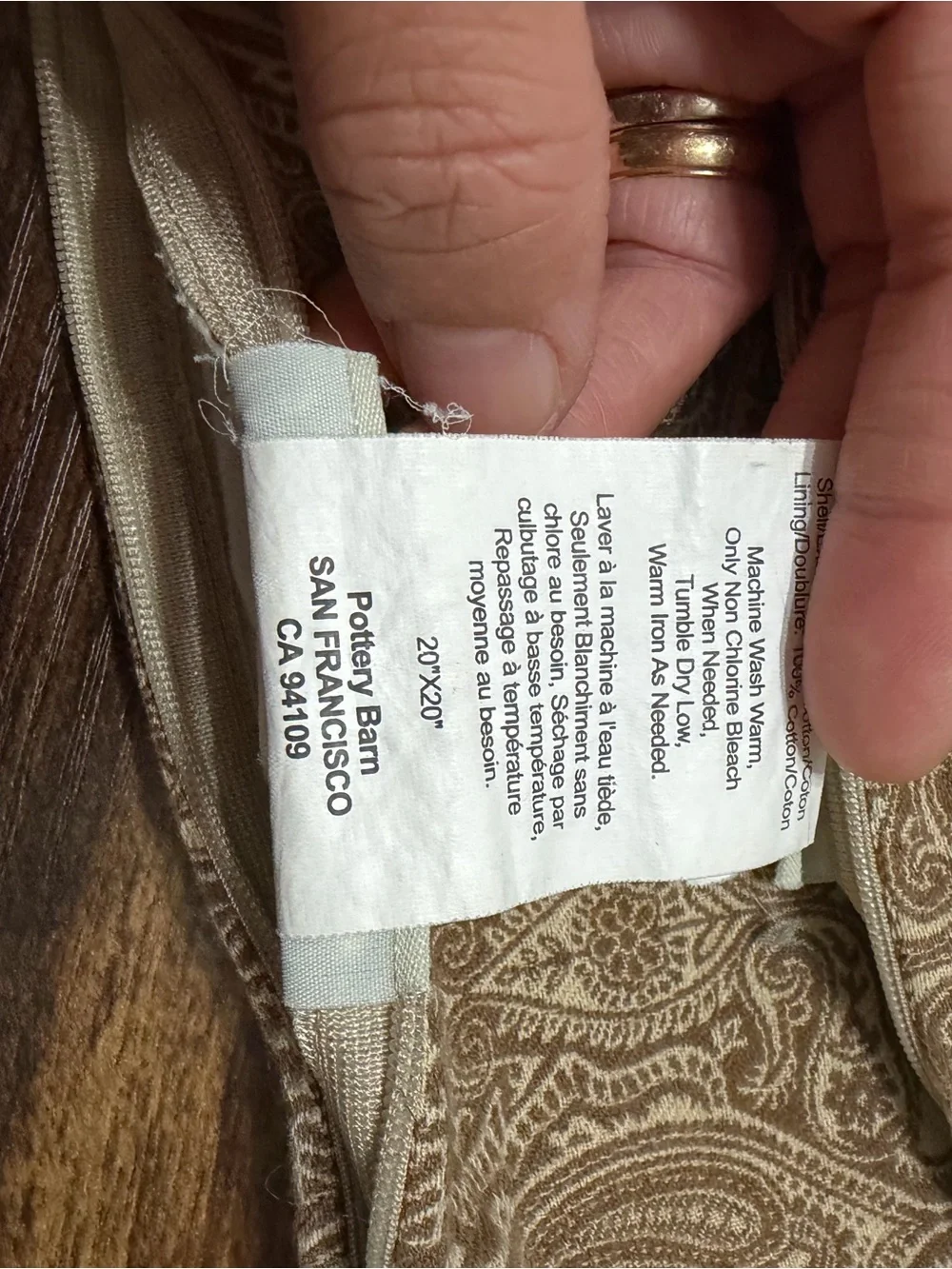FIVE (5) Pottery Barn Brown and Cream Decorative Pillow Covers, no inserts.